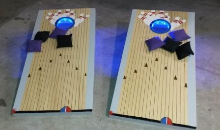 Bowling alley theme with LED holes