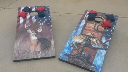 Deer & fish — American flag wrap