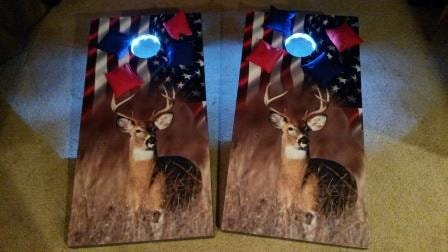 Patriotic deer — LED lit holes
