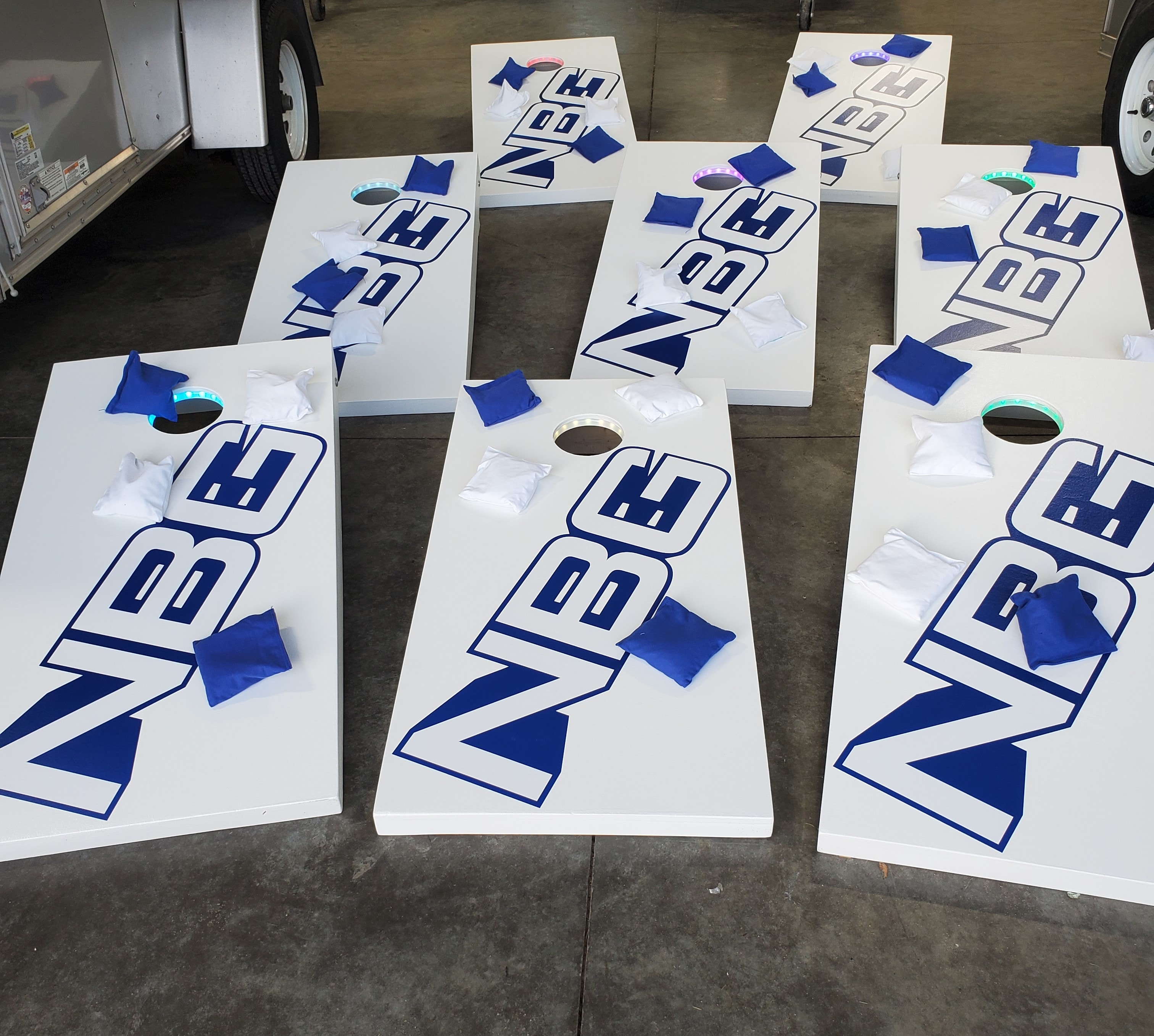 NBG — blue & white logo set with LED holes