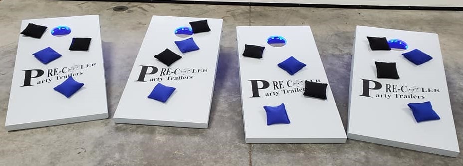 Pre-Cooler Party Trailers — logo set with LED holes