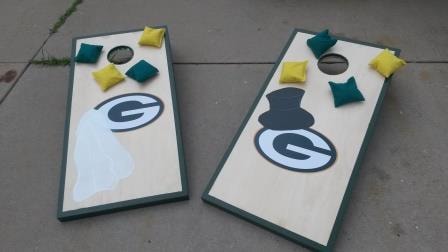 Packers Bride and Groom Wedding reception set